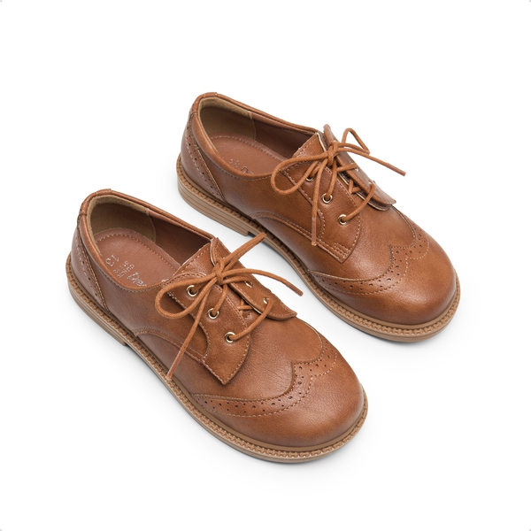 Boys & Girls Oxford Dress Shoes - BROWN - 4